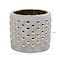 6" Regal Stone Hobnail Planter with Gold Accents